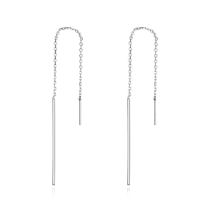 (image for) Silver Elegant Line Hanging Earrings - PANDORA Style - SCE490