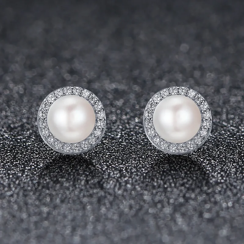 (image for) Silver Elegant Monologue Stud Earrings - PANDORA Style - SCE122 - View 3