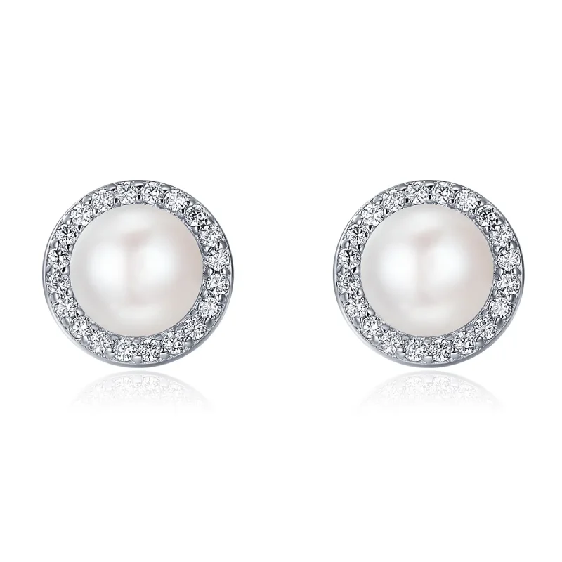 (image for) Silver Elegant Monologue Stud Earrings - PANDORA Style - SCE122 - Product Image