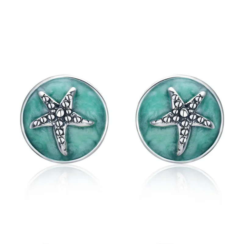 (image for) Silver Fantasy Starfish Stud Earrings - PANDORA Style - SCE205 - Product Image