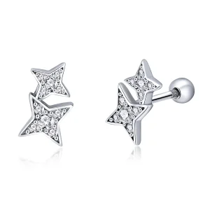 (image for) Silver Fascinating Starlight Stud Earrings - PANDORA Style - SCE432