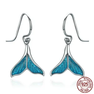 (image for) Silver Fishtail Hanging Earrings - PANDORA Style - SCE065