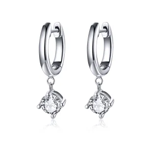 (image for) Silver Flash Girl Hanging Earrings - PANDORA Style - SCE553