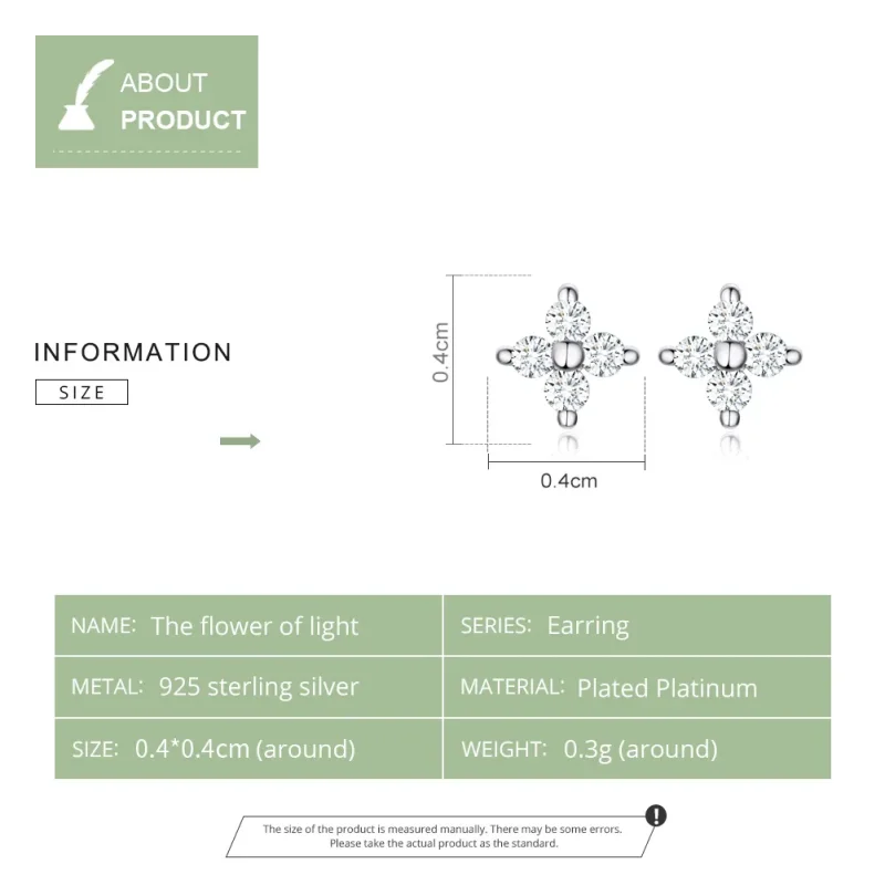 (image for) Silver Flower of Light Stud Earrings - PANDORA Style - SCE648 - View 7