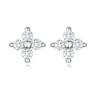 (image for) Silver Flower of Light Stud Earrings - PANDORA Style - SCE648
