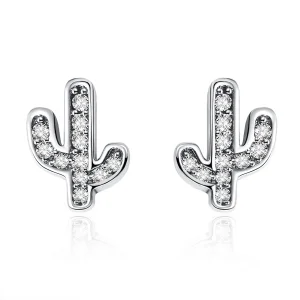 (image for) Silver Fresh Cactus Stud Earrings - PANDORA Style - SCE286