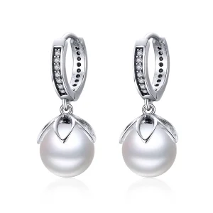 (image for) Silver Gentle Love Hanging Earrings - PANDORA Style - SCE482
