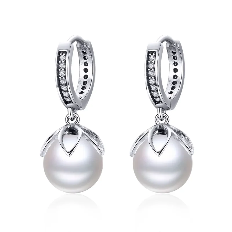 (image for) Silver Gentle Love Hanging Earrings - PANDORA Style - SCE482 - Product Image
