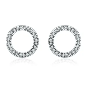 (image for) Silver Geometry Light Stud Earrings - PANDORA Style - SCE417