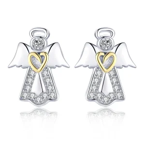 (image for) Silver & Gold-Plated Meteor Stud Earrings - PANDORA Style - SCE476