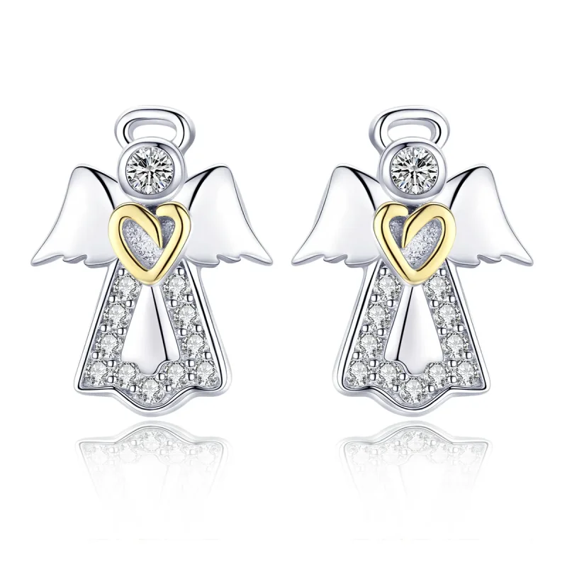 (image for) Silver & Gold-Plated Meteor Stud Earrings - PANDORA Style - SCE476 - Product Image