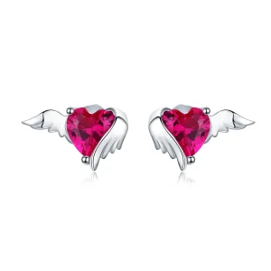 (image for) Silver Guardian Heart Stud Earrings - PANDORA Style - SCE690