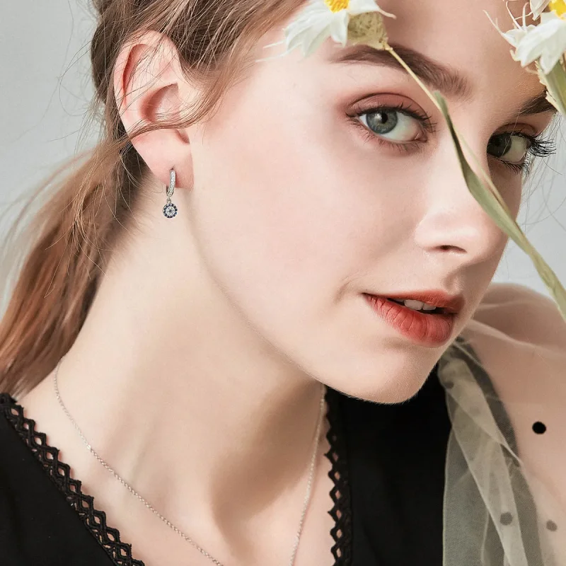 (image for) Silver Hanging Earrings - PANDORA Style - SCE058 - View 3