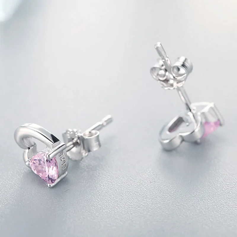 (image for) Silver Heart and Soul Stud Earrings - PANDORA Style - SCE090 - View 5