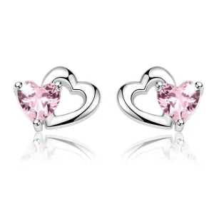 (image for) Silver Heart and Soul Stud Earrings - PANDORA Style - SCE090