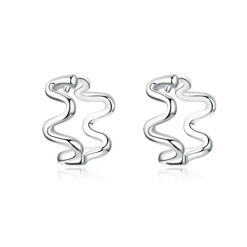 (image for) Silver Heartbeats Radians Stud Earrings - PANDORA Style - SCE672 - Product Image