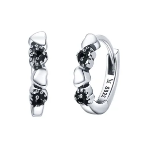 (image for) Silver Hearts Dating Hoop Earrings - PANDORA Style - SCE445