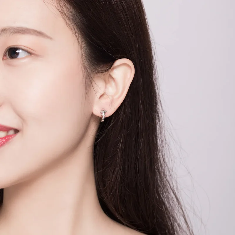 (image for) Silver Honest Puppy Hoop Earrings - PANDORA Style - SCE662 - View 6