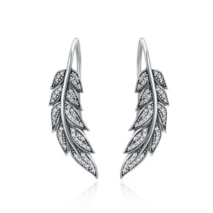 (image for) Silver Leaves Enamoured Hanging Earrings - PANDORA Style - SCE215