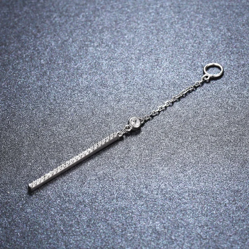 (image for) Silver Line Hanging Earrings - PANDORA Style - SCE081 - View 2