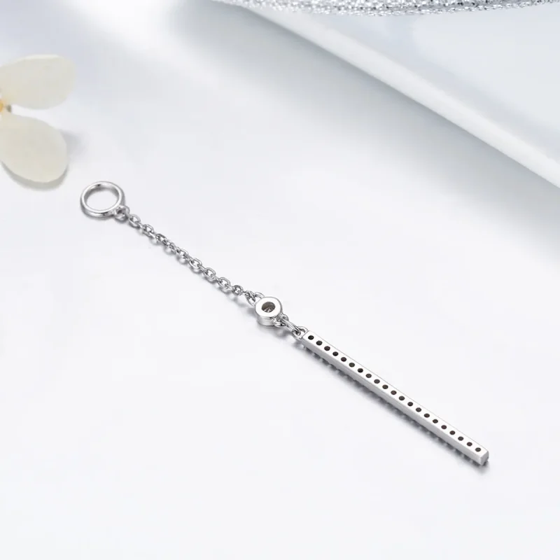 (image for) Silver Line Hanging Earrings - PANDORA Style - SCE081 - View 3