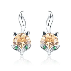 (image for) Silver Little Fox Stud Earrings - PANDORA Style - SCE527