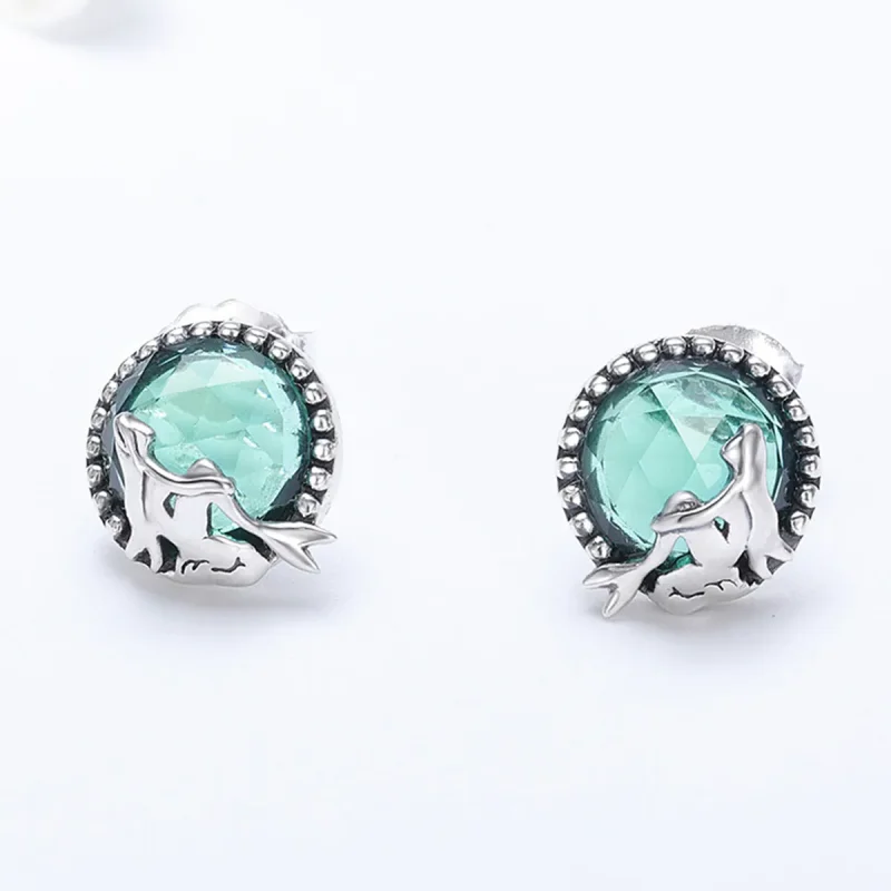 (image for) Silver Love of Mermaid Stud Earrings - PANDORA Style - SCE383 - View 3