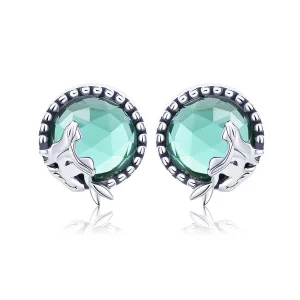 (image for) Silver Love of Mermaid Stud Earrings - PANDORA Style - SCE383