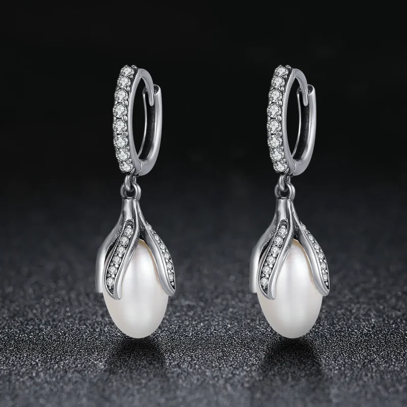 (image for) Silver Mimosa Bud Stud Earrings - PANDORA Style - SCE259 - View 2