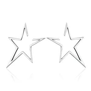 (image for) Silver Modern Star Stud Earrings - PANDORA Style - SCE107