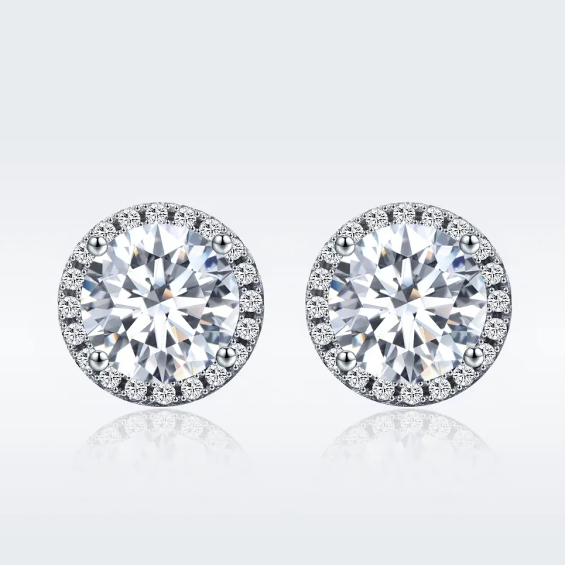 (image for) Silver Noble Light Stud Earrings - PANDORA Style - SCE358 - View 3