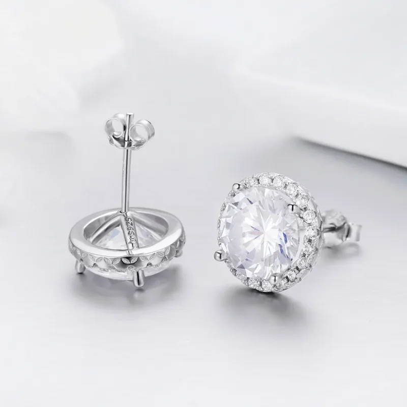 (image for) Silver Noble Light Stud Earrings - PANDORA Style - SCE358 - View 5