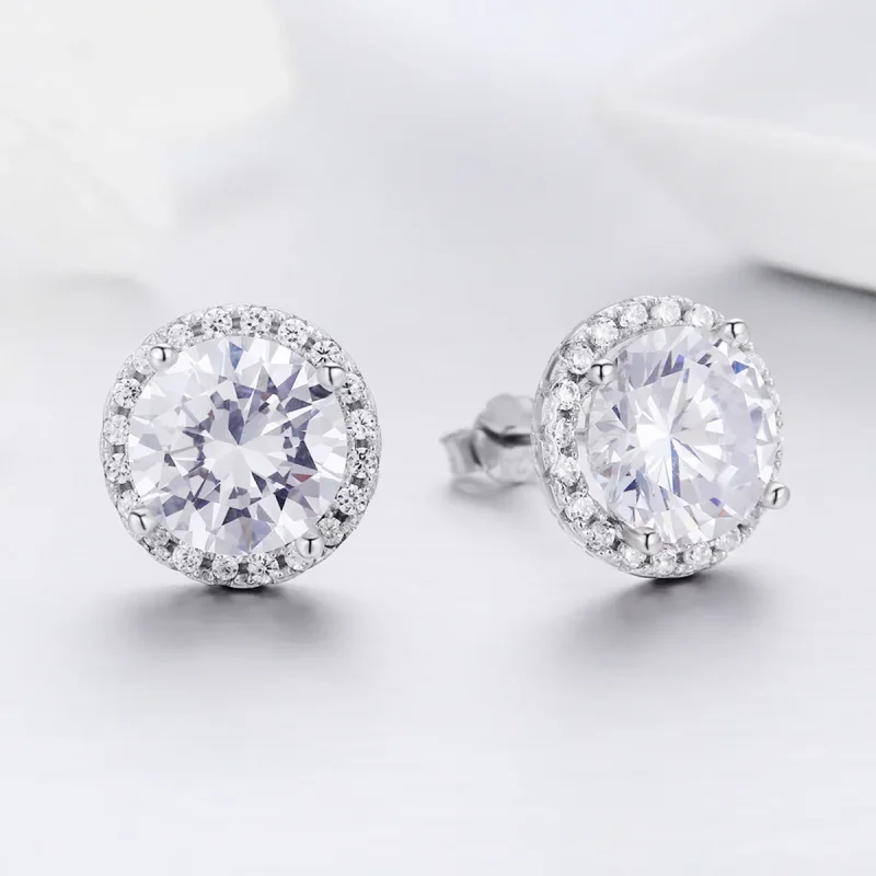 (image for) Silver Noble Light Stud Earrings - PANDORA Style - SCE358 - View 6