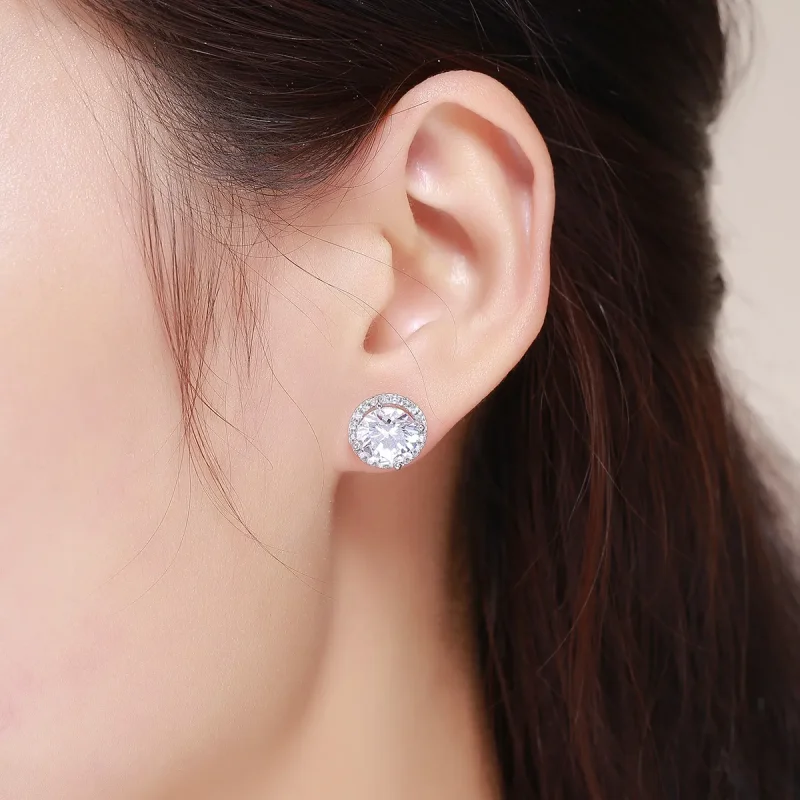 (image for) Silver Noble Light Stud Earrings - PANDORA Style - SCE358 - View 7