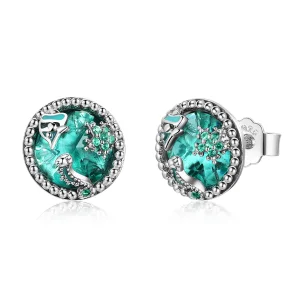 (image for) Silver Ocean Depths Stud Earrings - PANDORA Style - SCE496