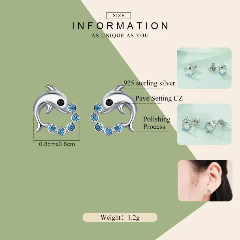 (image for) Silver Ocean Spirit Stud Earrings - PANDORA Style - SCE179 - View 4