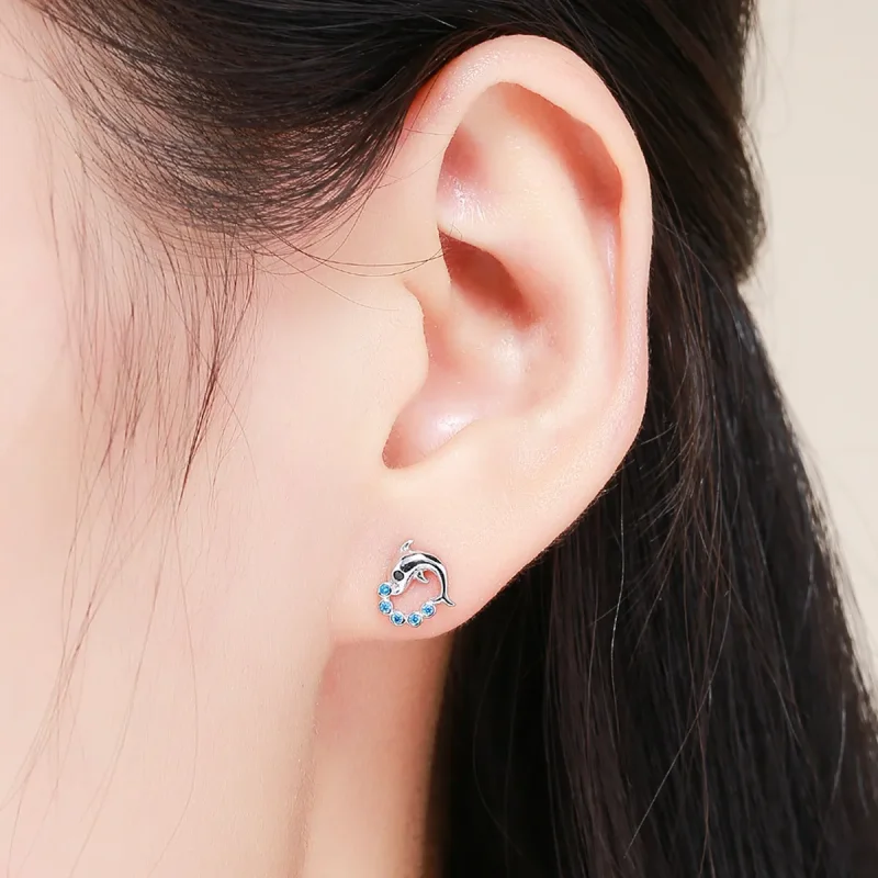 (image for) Silver Ocean Spirit Stud Earrings - PANDORA Style - SCE179 - View 7