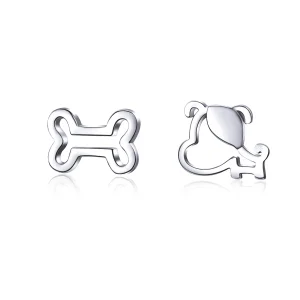 (image for) Silver Openwork Paw Stud Earrings - PANDORA Style - SCE649