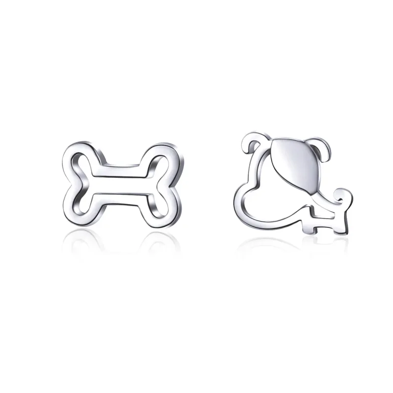 (image for) Silver Openwork Paw Stud Earrings - PANDORA Style - SCE649 - Product Image