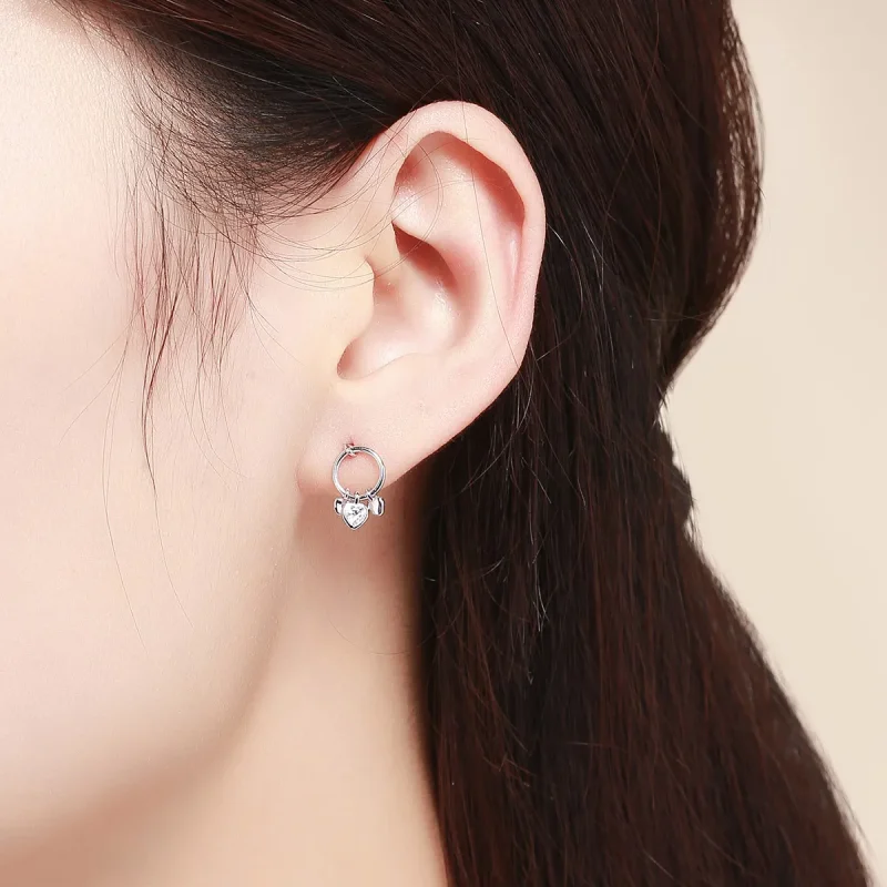 (image for) Silver Palpitation Hanging Earrings - PANDORA Style - SCE494 - View 4