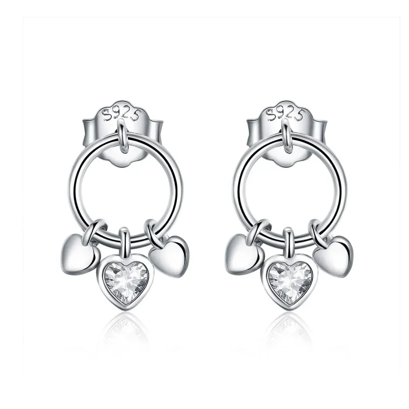 (image for) Silver Palpitation Hanging Earrings - PANDORA Style - SCE494 - Product Image