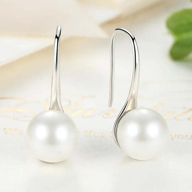 (image for) Silver Pure Love Hanging Earrings - PANDORA Style - SCE037 - View 3