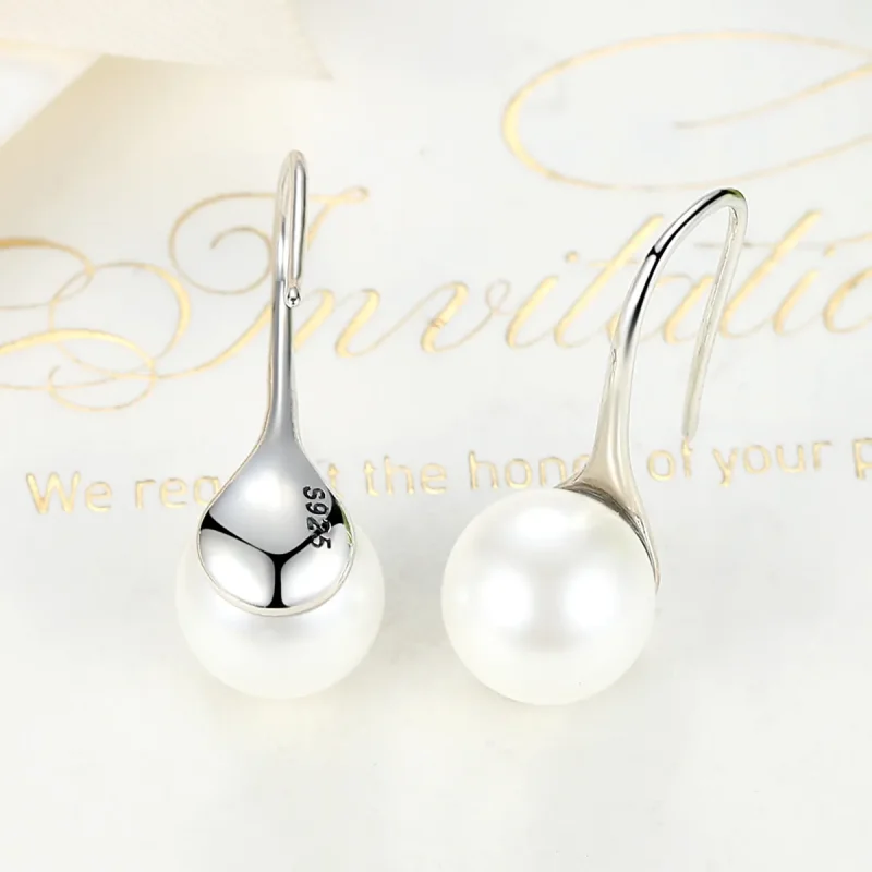 (image for) Silver Pure Love Hanging Earrings - PANDORA Style - SCE037 - View 4