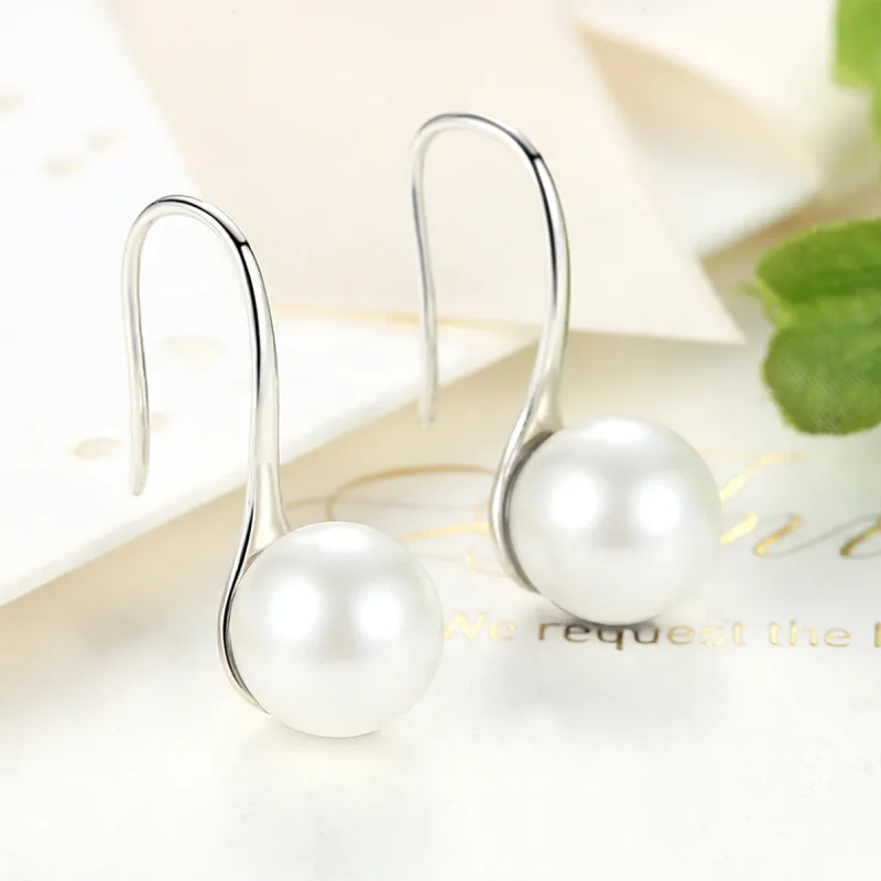 (image for) Silver Pure Love Hanging Earrings - PANDORA Style - SCE037 - View 5