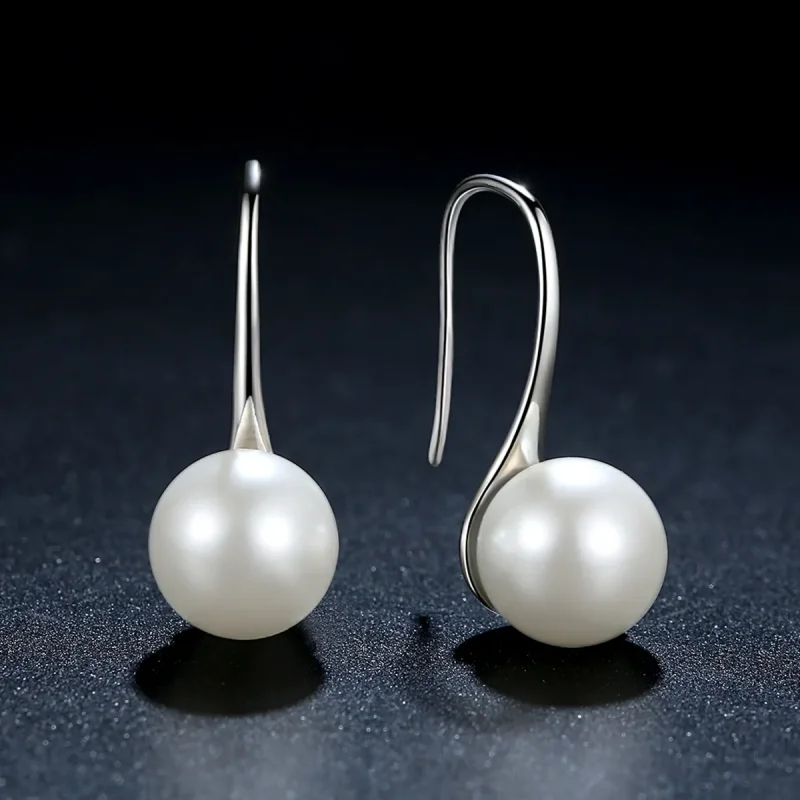(image for) Silver Pure Love Hanging Earrings - PANDORA Style - SCE037 - View 6