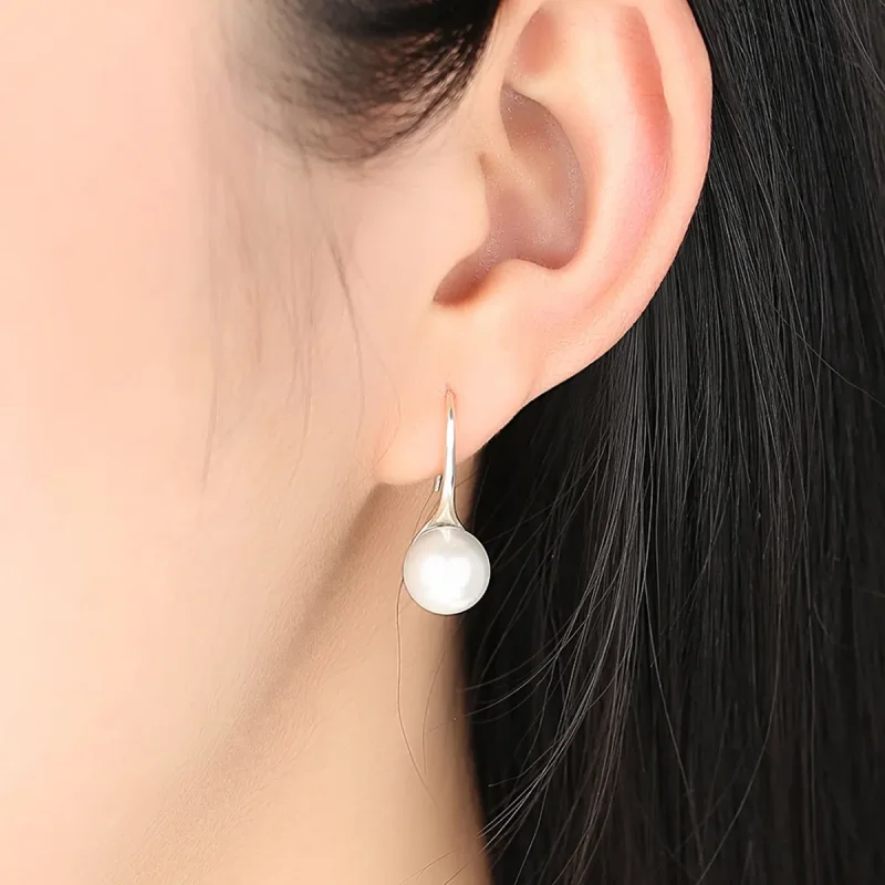 (image for) Silver Pure Love Hanging Earrings - PANDORA Style - SCE037 - View 7