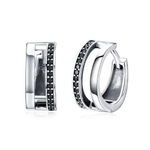 (image for) Silver Pure Love Hoop Earrings - PANDORA Style - SCE444