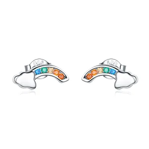 (image for) Silver Rainbow Bridge Stud Earrings - PANDORA Style - SCE500