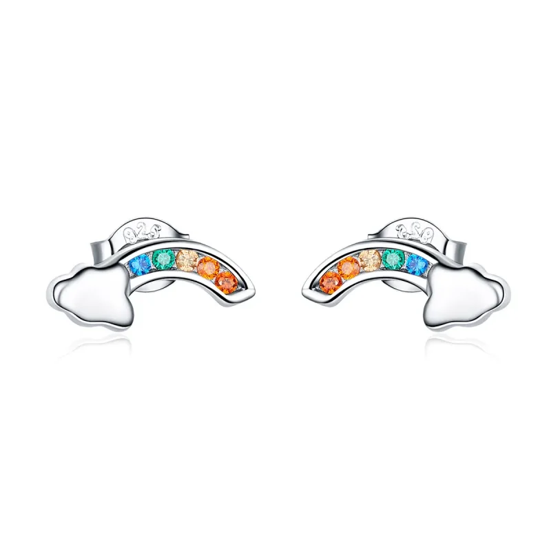 (image for) Silver Rainbow Bridge Stud Earrings - PANDORA Style - SCE500 - Product Image