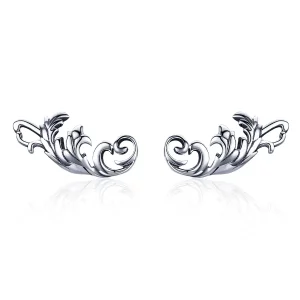 (image for) Silver Retro European Flower Stud Earrings - PANDORA Style - SCE580